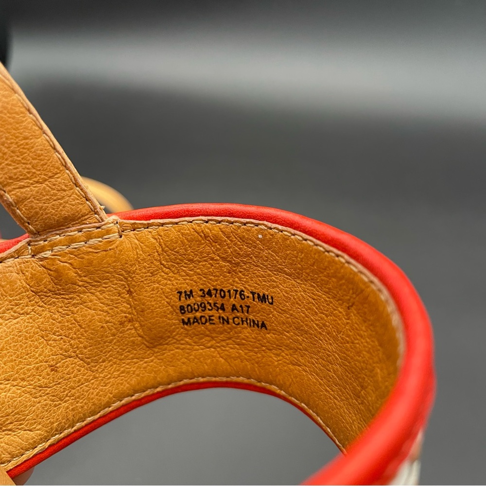 Frye Amy woven sandal, size 7 Boho stacked heel - Picture 2 of 12